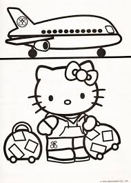 Kleurplaat Hello Kitty Vliegtuig Hello Kitty Coloring Hello Kitty Colouring Pages Kitty Coloring