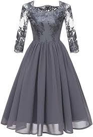 Gaberly Women S Luxury Embroidered Chiffon Lace Vintage Fashion Bridesmaid Evening Party Dress Burgu Chiffon Lace Dress Women S A Line Dresses Vintage Dresses