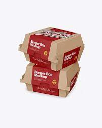Download Two Kraft Burger Boxes Mockup Half Side View In Box Mockups On Yellow Images Object Mockups Burger Box Free Mockup Box Mockup