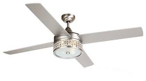 Free shipping starting at $49.95 + no hassle easy returns! 52 Satin Nickel Crystal Ceiling Fan Features Contemporary Ceiling Fans By Whoselamp Houzz