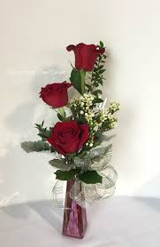 The brainchild of a floral enthusiast with a love for all things wild and beautiful. Red Rose Bud Vase Arrangement Rose Of Sharon Floral Designs Rose Arrangements Small Flower Arrangements Rose Flower Arrangements