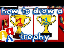 How To Draw A Trophy For Dad For Father S Day Step By Step Cute Youtube Dad Drawing Art For Kids Hub Cool Birthday Cards