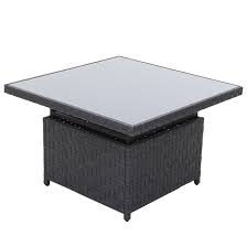 42 w x 24 d x 21 h Dartford Allen Roth Adjustable Coffee Table 40 In X 20 In Aluminum Wicker And Glass Grey Rona