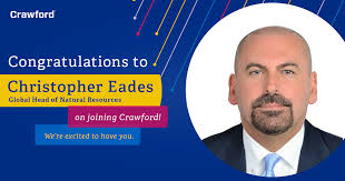 Today, we welcome Christopher Eades as the global head of our newly formed  Natural Resources solution, reporting directly to Andrew Bart, president of  Loss Adjusting, International, and Pat Van Bakel, president, North