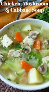 Chicken Mushroom And Cabbage Soup Recipe Healthy Soup Recipes Cabbage Soup Recipes Soup Recipes