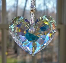 Crystal Heart Sun Catcher Retired 36mm Swarovski Aurora Etsy Swarovski Crystal Figurines Swarovski Crystal Hearts Crystal Suncatchers