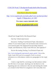 This video will show you how to focus on both breadth and depth while writing your common. Com 220 Week 7 Checkpoint Rough Draft Of The Research Paper By Ewrtuiop Issuu