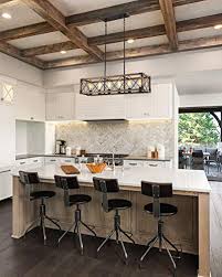 Beionxii Kitchen Island Lighting 35 5 Inch 6 Light Farmhouse Linear Chandelier For Dining Room Pool Table Pendant Light Farmhouse Touches
