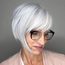 Enhance your style by parting your hair to the side and then sweeping your fringe across from one. 10 Stylish Hairstyles For 50 Year Old Women With Glasses