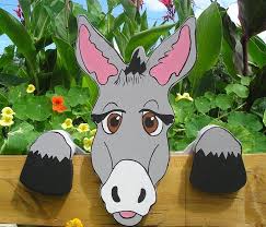 Esel Felix Grautier Grosse Garten Tier Figur Balkon Deko Holz Weihnachten Holz Handwerk Zaun Kunst