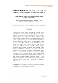 Tidak dinafikan akhlak remaja pada hari ini sangat membimbangkan. Http Rmc Kuis Edu My Irmic Wp Content Uploads 2014 12 031 Krisis Akhlak Penyelesaian Melalui Pendekatan Undang Undang Pdf
