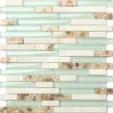 Crystal glass mosaic tiles are the most widespread in common use by builders and designers for common projects such as shower bases, kitchen backsplash, wall, bathrooms, pool, spas as well as a variety of other applications. Sea Green Glass Tiles Beach House Style Backsplash White Stone And Resin Conch Tile Bathroom Wall Decor