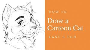 Make a circle or oval with a pointed bottom, for a chin/snout. How To Draw A Furry Cartoon Cat Face Easy Youtube