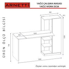 Arnetti Yagiz Calisma Masasi Beyaz N11 Com