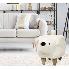 Critter Sitters Plush Polar Bear Animal Ottoman Furniture Fo Ottoman Furniture Living Room Decor Critter Sitters