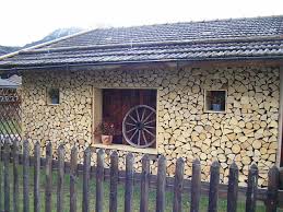 Stored Firewood In Mittenwald Germany Brennholz Lagerung Fassade Holz Brennholz