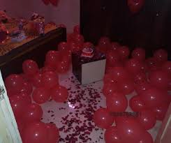 Romantic Room Decoration With Balloons Birthday Room Decorations Birthday Decorations Baloon Decorations