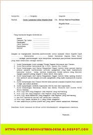 Contoh Surat Lamaran Calon Kepala Desa 2021 Terbaru Form Pendaftaran Permohonan Format Administrasi Desa