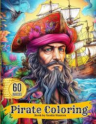 Amazon.com: Pirate Coloring Book: 60 Illustrations of Bearded Pirates,  Swashbuckling Pirate Ships & Treasure Islands For Kids, Teens & Adults.  Paperback 8.5" x 11": 9798861564809: Stanton, Austin: Books