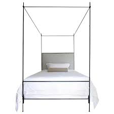 Magnolia home manor blackened bronze full iron canopy bed by joanna gaines $598. Louis Xvi Iron Canopy Bed With Linen Headboard King For Sale At 1stdibs