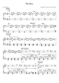 What notes and intervals are in bbmaj7? Heather Sheet Music For Piano Solo Musescore Com