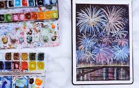 Use wet on wet, wet on dry and dry brush watercolors techniques. Watercolor Ideas Painting Fireworks With The Watercolor Resist Technique