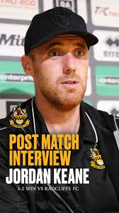 Post match interview with @jordankeane after last nights tremendous 3-2 win  against Radcliffe FC. 🟡