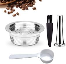Bean to cup coffee machines and semiautomatic coffee machines for home. 1 Cleaning Brush B Volwco Reusable Coffee Pods For Lavazza A Modo Mio Jolie Espria Machine Stainless Steel Refillable Coffee Capsule With 1 Plastic Spoon With Tamper Coffee Tea Espresso Cooking