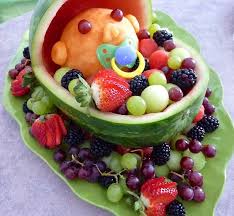 Berceau De Fruits Melon D Eau Baby Shower Food Food Baby Fruit