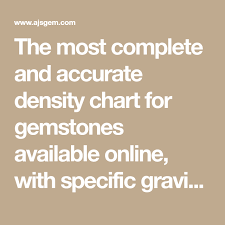 The Most Complete And Accurate Density Chart For Gemstones Available Online With Specific Gravity Ratings For Many Rare Varieties Gemstones Density Chart