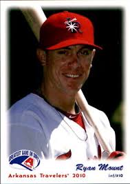 2010 Arkansas Travelers Grandstand #19 Ryan Mount Chino California Baseball  Card