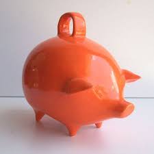 Items Similar To Mexican Piggy Bank Vintage Design In Orange Retro Mod Home On Etsy Piggy Bank Orange Orange Color