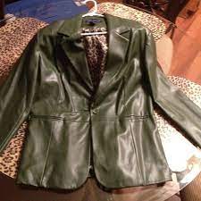 Susan Graver Faux Leather Jacket L Faux Leather Jackets Green Faux Leather Jacket Leather Jacket