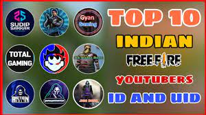 Top 10 Indian Free Fire Players Game I D And Uid Free Fire 4g Gamers Youtube