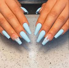 Cute nails 3d nails nail nail. Light Blue Nails Acrylic Nails Coffin Glitter Purple Acrylic Nails Glow Nails