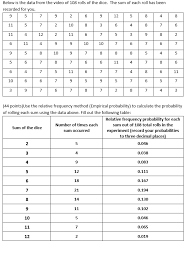 mat 143 chapter 7 lab b dice and probability lab p