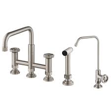 Walmart.com has been visited by 1m+ users in the past month Industrial Bridge Kitchen Faucet And Water Filter Faucet Combo In Spot Free Stainless Steel