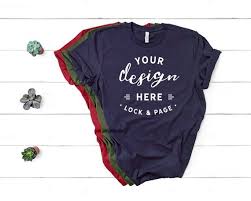 Bella Canvas 3001 Midnight Navy Military Green Red Series Etsy Shirt Mockup Clothing Mockup Tshirt Mockup