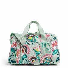 Vera bradley mint flowers weekender. Vera Bradley Lighten Up Compact Weekender Mint Flowers The Shoppes At American Candle