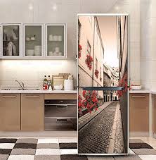 Customized Door Fridge Sticker Closet Cover Diy Self Adhesive Removable Waterproof Vinyl Sticker Refrigerator Covers Kitchen Wallpaper Wall Stickers Wallpaper