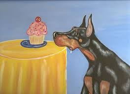 Doberman Dog Art Signed Print Of Painting Sweet Temptation Ebay Dog Art Dobermann Pinscher Doberman