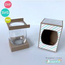 Download Small Stemless Wine Glass Box Svg File Template