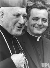 Photo: Richard Cardinal Cushing introduces his replacement Rev. Msgr.  Daniel Cronin