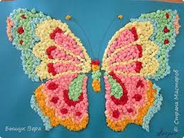 аппликация на 8 марта для детей 3 4 лет Applikaciya Iz Komochkov Salfetok Foto 1 Eskizy Ruchnoj Vyshivki Detskie Podelki Detskie Applikacii