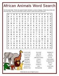 A Word Search Puzzle Featuring Words Associated With African Animals This Is The Perfect Word Search To He Kids Word Search Fun Activities For Kids Vbs Themes