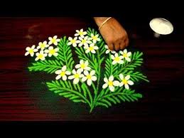 Easy Flower Rangoli Designs Using Tools Simple Creative Kolam With Nail Polish Bottle Muggu Colorful Rangoli Designs Rangoli Designs Small Rangoli Design