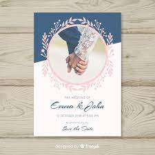 Elegant Wedding Invitation With Photo Free Vector Free Vector Freepik Vector Floral Wedding Invitation Card Elegant Wedding Invitations Wedding Invitations