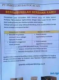 Untuk informasi lebih lanjut tentang daftar alamat email perusahaan di cikarang silakan menghubungi langsung perusahaan tersebut, terimakasih. Pt Indoagri Daitocacao Lowongan