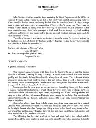 The old man describes him as someone who picks fights with both big man and small ones, but, whether he wins or loses, always. Steinbeck Of Mice And Men Study Guide