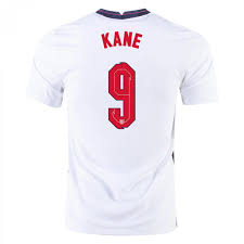 The unique stripe design in black color on both sides of the shirt having two stripe layers of red and blue. Harry Kane 9 England Euro 2020 2021 Home Jersey Soccer Harry Kane Euro Jersey